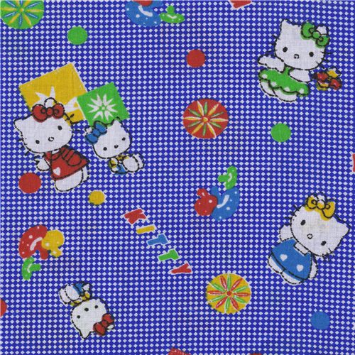 kawaii Hello Kitty fabric checker Stoff kawaii cute Hello Kitty fabric checker kariert