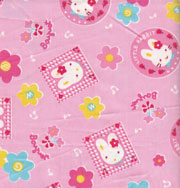 pink kawaii fabric with bunnies flowers 0.5m