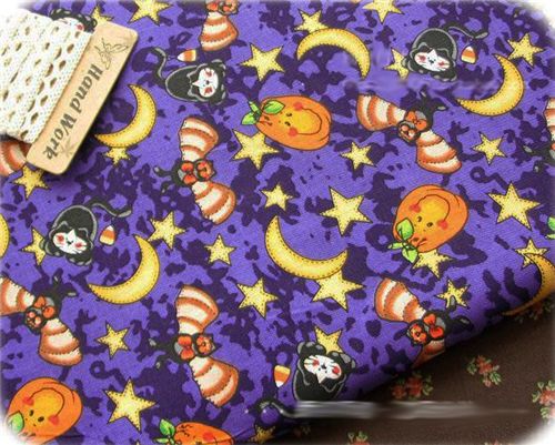 kawaii cute Halloween bat pumpkin fabric Stoff Fledermaus