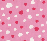 rosa kawaii Stoff mit Herzen 0,5m