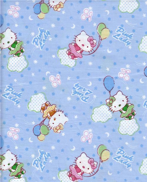 Stoff kawaii Hello Kitty balloons Stoff kawaii fabric cute Hello Kitty balloons Luftballons