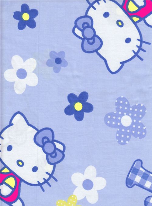Stoff kawaii Hello Kitty flower Stoff kawaii fabric cute Hello Kitty flower Blumen