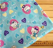 Hello Kitty Fabric blue hearts Sanrio 0.5m