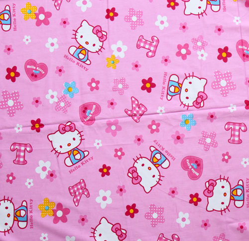 Stoff kawaii Hello Kitty flower Stoff kawaii fabric cute Hello Kitty flower Blumen