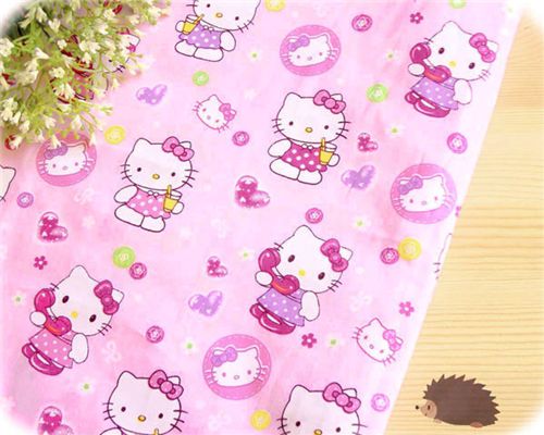 Stoff kawaii Hello Kitty Blumen Stoff kawaii fabric cute Hello Kitty Blumen flower