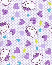 purple kawaii fabric with Hello Kitty heads 0.5m