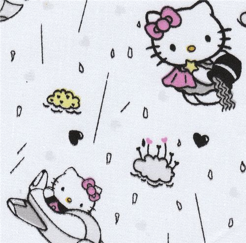 Stoff kawaii Hello Kitty rainy Stoff kawaii fabric cute Hello Kitty rainy Regen