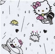 weisser kawaii Hello Kitty Stoff Regenwolken