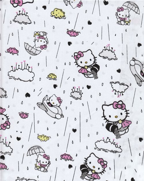 Stoff kawaii Hello Kitty rainy Stoff kawaii fabric cute Hello Kitty rainy Regen