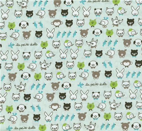 kawaii cute animal kids fabric children Tierkinder Stoff Tiere panda