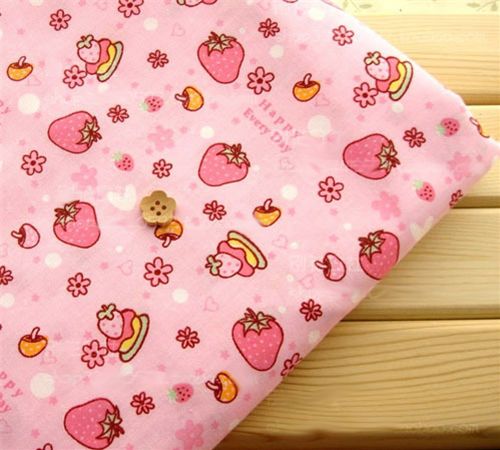 kawaii strawberry fabric kawaii cute strawberry fabric Japan Erdbeere Stoff mushroom Pilze Herzen hearts