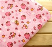 Kawaii Strawberry Mushroom Fabric pink half yard