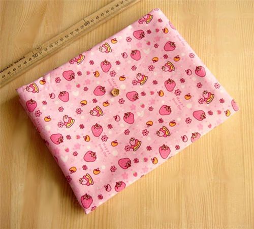 kawaii strawberry fabric kawaii cute strawberry fabric Japan Erdbeere Stoff mushroom Pilze Herzen hearts