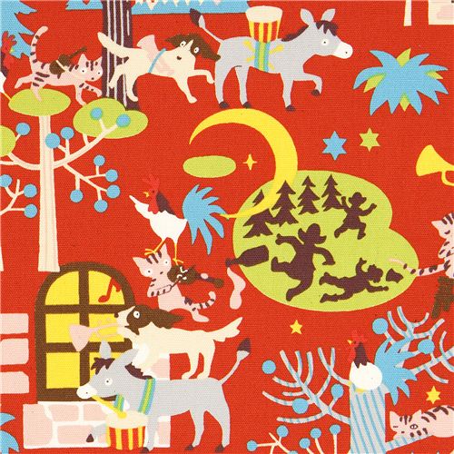 Tissu Oxford animaux musiciens de la ville de Brême Tissu