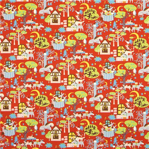 fairy tale oxford fabric Bremen Town Musicians by Kokka 2