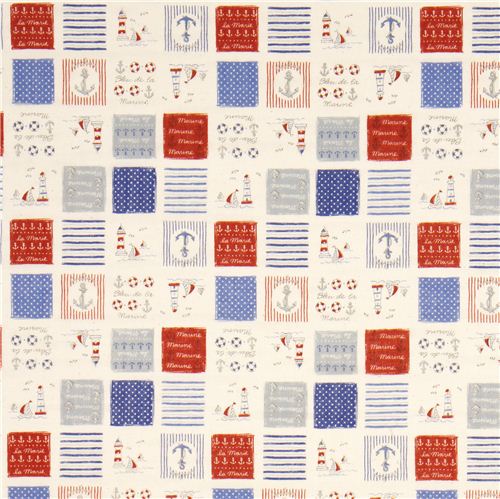 feiner Matrosen Stoff mit Karos von Kokka aus Japan 2