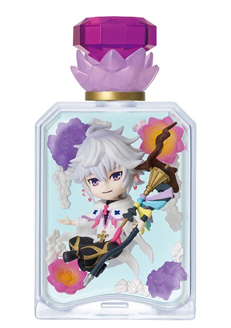 Herbier miniatures Merlin chevelure argent�e bijou fleurs roses Fate/Grand Order 3