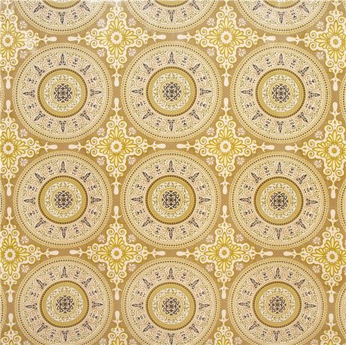 flower ornament premium laminate fabric par Michael Miller 2