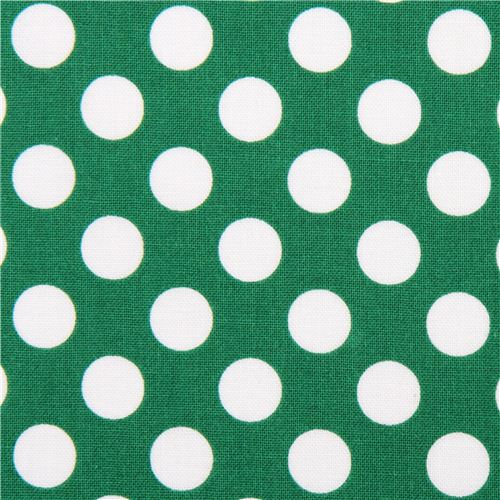 tessuto verde scuro Michael Miller Ta Dot a pois bianchi  Tessuto