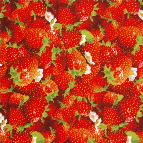 tessuto frutta fragole frutti di bosco cotone USA Tessuto