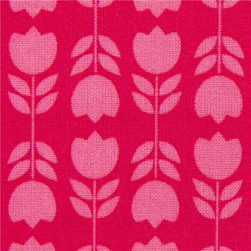 fuchsia mini tulips fabric by Michael Miller from the USA Fabric