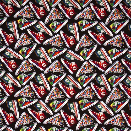 funny colourful sneakers oxford fabric by Kokka Japan 2