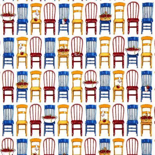 funny white fabric with chairs de Robert Kaufman 2