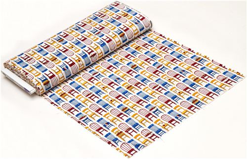 funny white fabric with chairs de Robert Kaufman 3