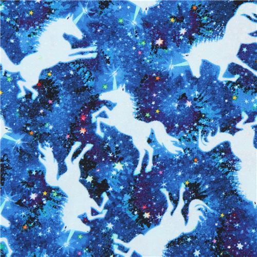 Galaxiefarbener Stoff mit Einhörnern von Timeless Treasures Stoff
