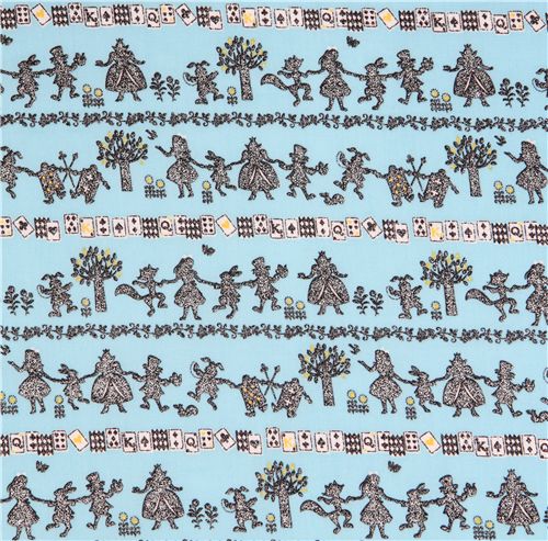 glitter Alice in Wonderland Japanese fabric Kokka 2