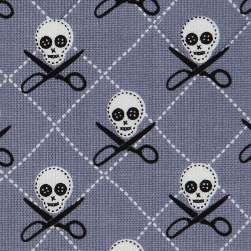 gray Michael Miller fabric skulls Quilt Pirates Tela