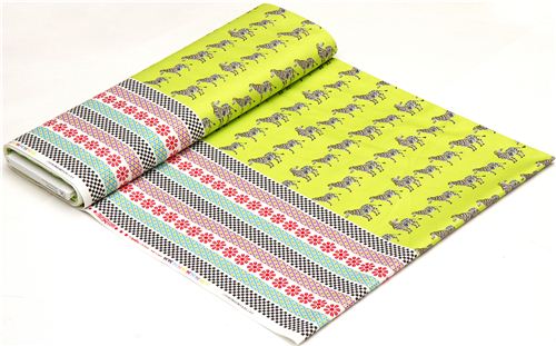 grüner Kokka Oxfordstoff mit Zebras & Streifen 6