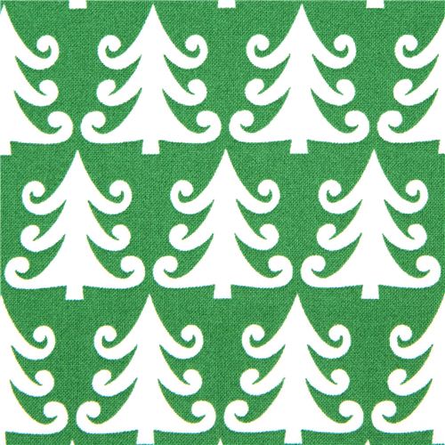 green Michael Miller Christmas fabric with fir trees 1