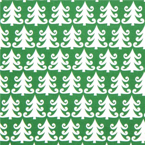 green Michael Miller Christmas fabric with fir trees 2