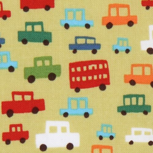 green Michael Miller fabric small cars for boys 1