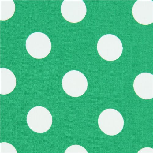 Tissu Michael Miller vert à pois blancs Tissu