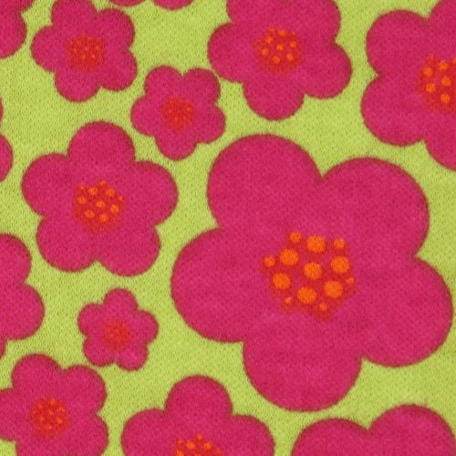 grüner Michael Miller Jersey Stoff Pink Blossoms 1