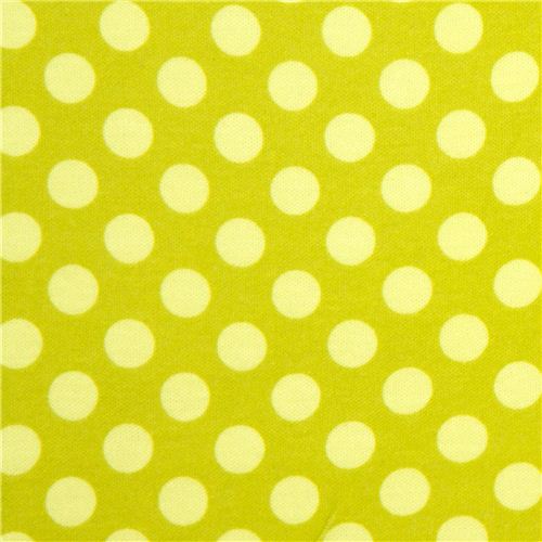 green Michael Miller knit fabric Ta Dot green dots 2