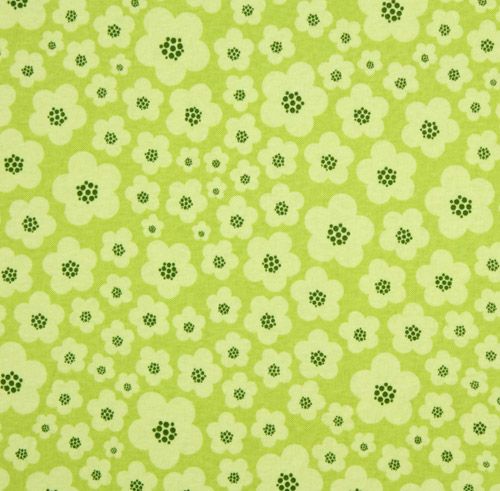 grüner Michael Miller Jersey Stoff gelbe Blumen 2