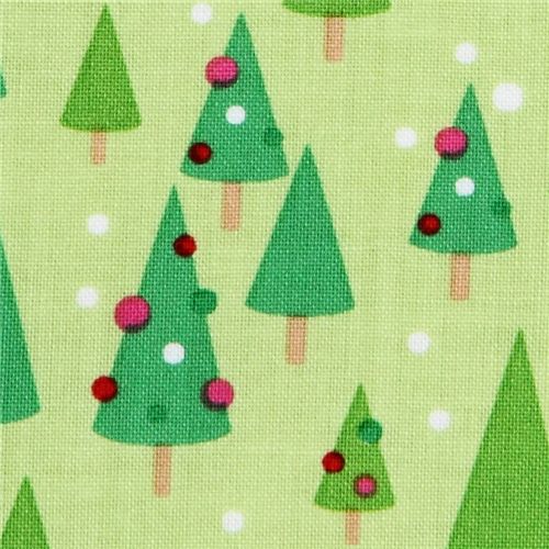 green Riley Blake Christmas fabric Christmas tree 1