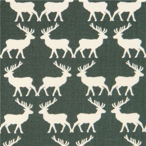 grner Riley Blake Rentiere Hirsch Reh Tier Stoff 