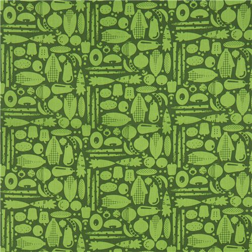 green Timeless Treasures vegetable fabric from the USA 2