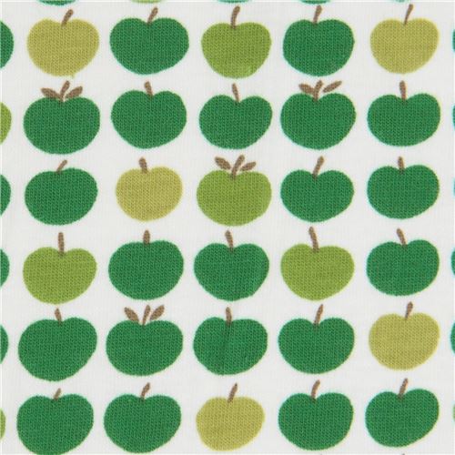 Tela de punto blanco roto con manzana verde de Robert Kaufman Laguna Jersey Tela
