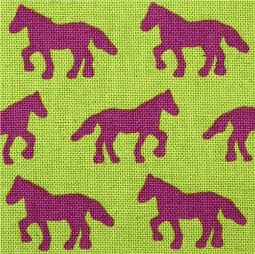 grner Canvas Tier Stoff Pferd Kokka Japan Stoff
