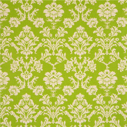 grüner echino Canvas Stoff Gothic Leopard & Ornament 2