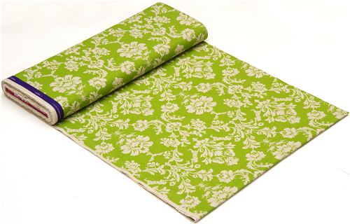grüner echino Canvas Stoff Gothic Leopard & Ornament 3