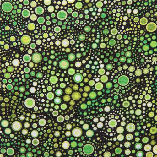 green circle dot bubble fabric Robert Kaufman Effervescence Digital Fabric