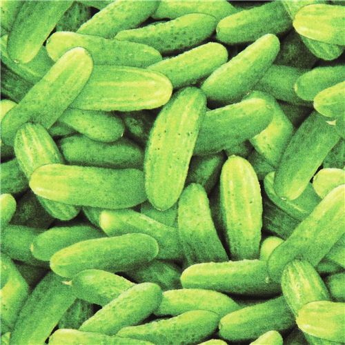 Tissu collection Food Festival par Elizabeth's Studio avec des cornichons verts Tissu
