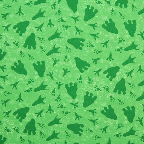 gr�ner Dinosaurier Fu�abdruck Stoff Dinos On Parade USA 2