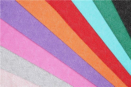Chutes de tissu de (42 x 112 cm) - Tissu Michael Miller vert avec des mini-pois blancs 4